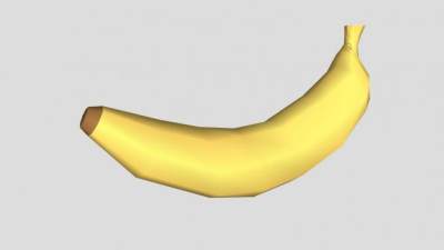 一根黄色熟香蕉SU模型下载_sketchup草图大师SKP模型