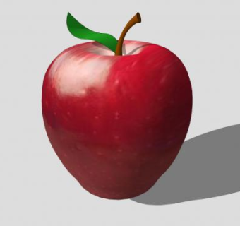 略逼真红色苹果SU模型下载_sketchup草图大师SKP模型