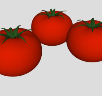 3个红色番茄SU模型下载_sketchup草图大师SKP模型