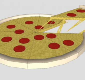 香肠芝士披萨饼SU模型下载_sketchup草图大师SKP模型