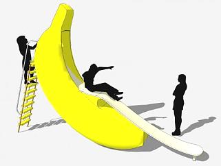 <em>香蕉</em>型儿童滑梯SU模型下载_sketchup草图大师SKP模型
