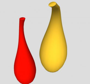 红黄色茄子玻璃装饰SU模型下载_sketchup草图大师SKP模型