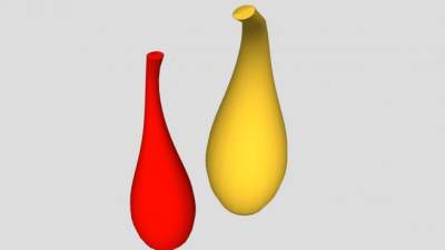红黄色茄子玻璃装饰SU模型下载_sketchup草图大师SKP模型