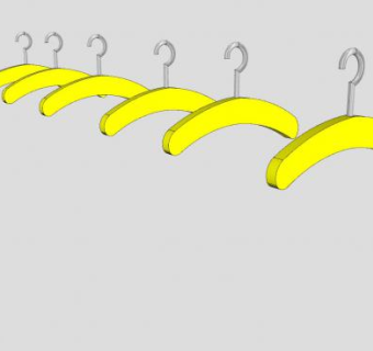 6个黄色衣架SU模型下载_sketchup草图大师SKP模型