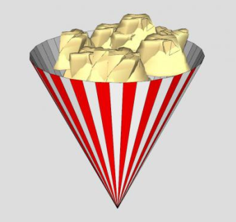 倒锥筒爆米花SU模型下载_sketchup草图大师SKP模型
