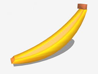 一根简易黄色香蕉SU模型下载_sketchup草图大师SKP模型