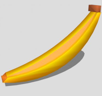 一根简易黄色香蕉SU模型下载_sketchup草图大师SKP模型