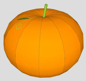一个橙色南瓜SU模型下载_sketchup草图大师SKP模型