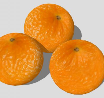 3个橙色橙子水果SU模型下载_sketchup草图大师SKP模型