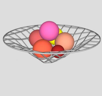 镂空果盘上的简易色水果SU模型下载_sketchup草图大师SKP模型