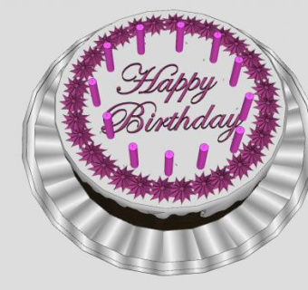 巧克力生日蛋糕和蜡烛SU模型下载_sketchup草图大师SKP模型