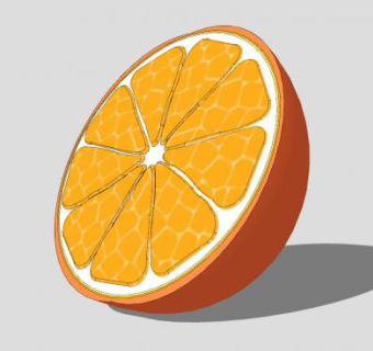 切半的橙子SU模型下载_sketchup草图大师SKP模型