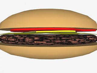 芝士蔬菜肉<em>汉堡</em>SU模型下载_sketchup草图大师SKP模型