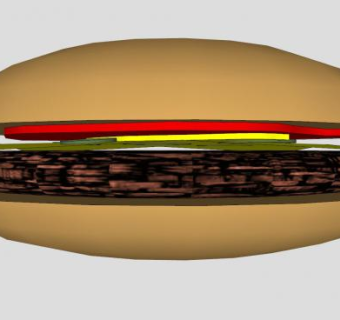 芝士蔬菜肉汉堡SU模型下载_sketchup草图大师SKP模型