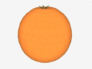 一个橙色橙子SU模型下载_sketchup草图大师SKP模型