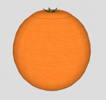 一个橙色橙子SU模型下载_sketchup草图大师SKP模型