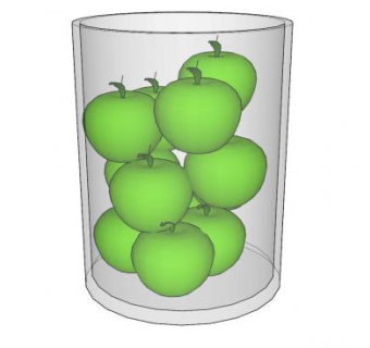 大型玻璃杯中的青苹果SU模型下载_sketchup草图大师SKP模型