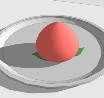 带叶的水蜜桃SU模型下载_sketchup草图大师SKP模型