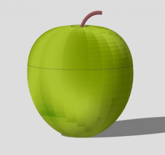 3D青苹果水果SU模型下载_sketchup草图大师SKP模型