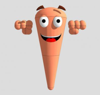 胡萝卜玩偶形象SU模型下载_sketchup草图大师SKP模型