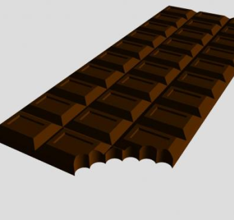 咬一口的巧克力块SU模型下载_sketchup草图大师SKP模型