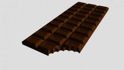 咬一口的巧克力块SU模型下载_sketchup草图大师SKP模型