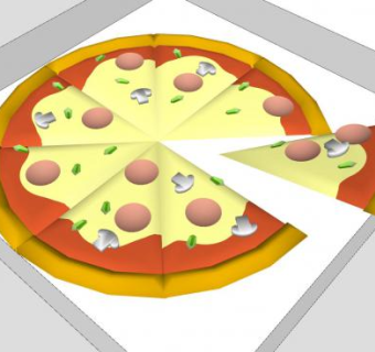 披萨盒里的披萨饼SU模型下载_sketchup草图大师SKP模型