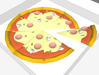 <em>披萨</em>盒里的<em>披萨</em>饼SU模型下载_sketchup草图大师SKP模型