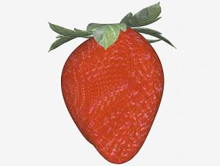带叶的<em>草莓</em>水果SU模型下载_sketchup草图大师SKP模型