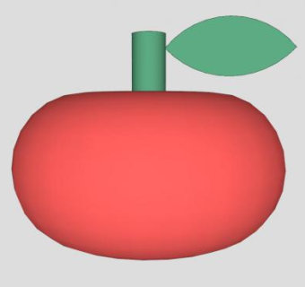 简易3D红苹果SU模型下载_sketchup草图大师SKP模型