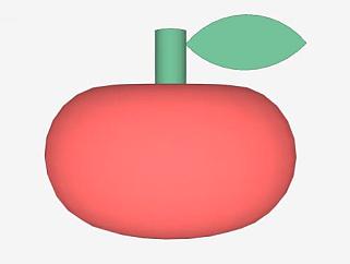 简易3D红苹果SU模型下载_sketchup草图大师SKP模型