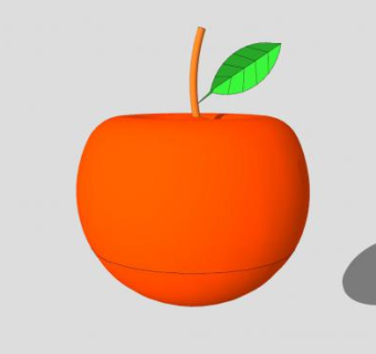 简易红色苹果SU模型下载_sketchup草图大师SKP模型
