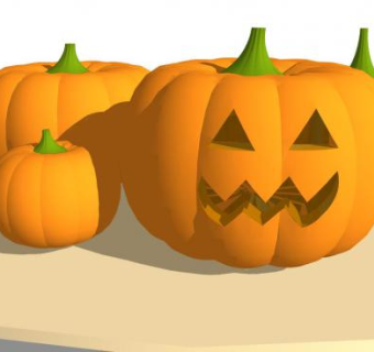 万圣节南瓜头系列SU模型下载_sketchup草图大师SKP模型