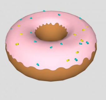 草莓味巧克力甜甜圈SU模型下载_sketchup草图大师SKP模型