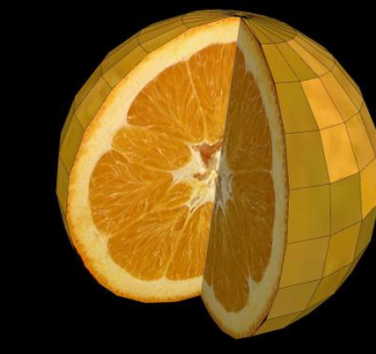 切掉一块的橙子SU模型下载_sketchup草图大师SKP模型