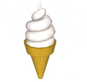 原味冰淇淋甜筒SU模型下载_sketchup草图大师SKP模型