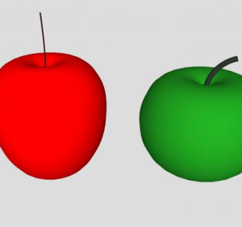 青色红色苹果SU模型下载_sketchup草图大师SKP模型