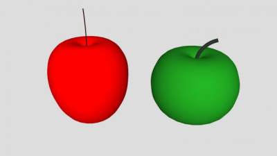 青色红色苹果SU模型下载_sketchup草图大师SKP模型