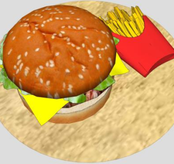 汉堡和薯条SU模型下载_sketchup草图大师SKP模型