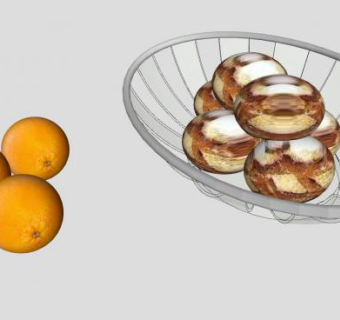 茶点和橙子SU模型下载_sketchup草图大师SKP模型