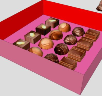 巧克力甜品和甜品盒SU模型下载_sketchup草图大师SKP模型
