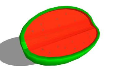 一半西瓜水果SU模型下载_sketchup草图大师SKP模型