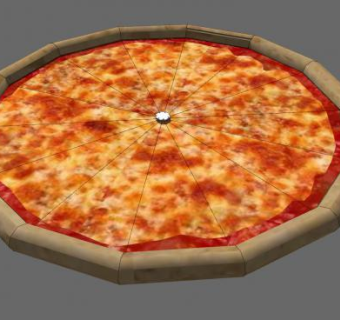 切成14块的披萨饼SU模型下载_sketchup草图大师SKP模型