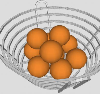 金属果盆里的橙子SU模型下载_sketchup草图大师SKP模型