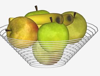 果盘苹果<em>香蕉</em>SU模型下载_sketchup草图大师SKP模型