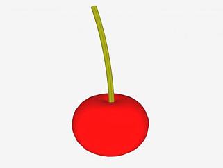 一颗红色樱桃SU模型下载_sketchup草图大师SKP模型