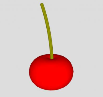 一颗红色樱桃SU模型下载_sketchup草图大师SKP模型