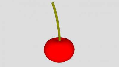 一颗红色樱桃SU模型下载_sketchup草图大师SKP模型