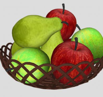 镂空果盆苹果和梨SU模型下载_sketchup草图大师SKP模型