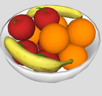 陶瓷碗中的水果SU模型下载_sketchup草图大师SKP模型